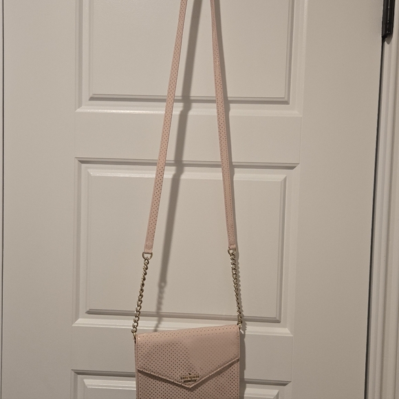 Like New! Kate Spade Gold Polka Dotted Pink Patent Leather Purse - Picture 2 of 10